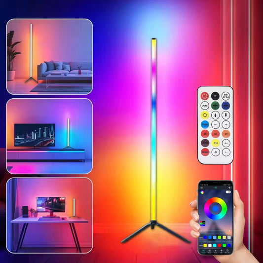 Lampe d’Angle LED RGB Smart Conakry | Lampadaire Ambiance Guinée