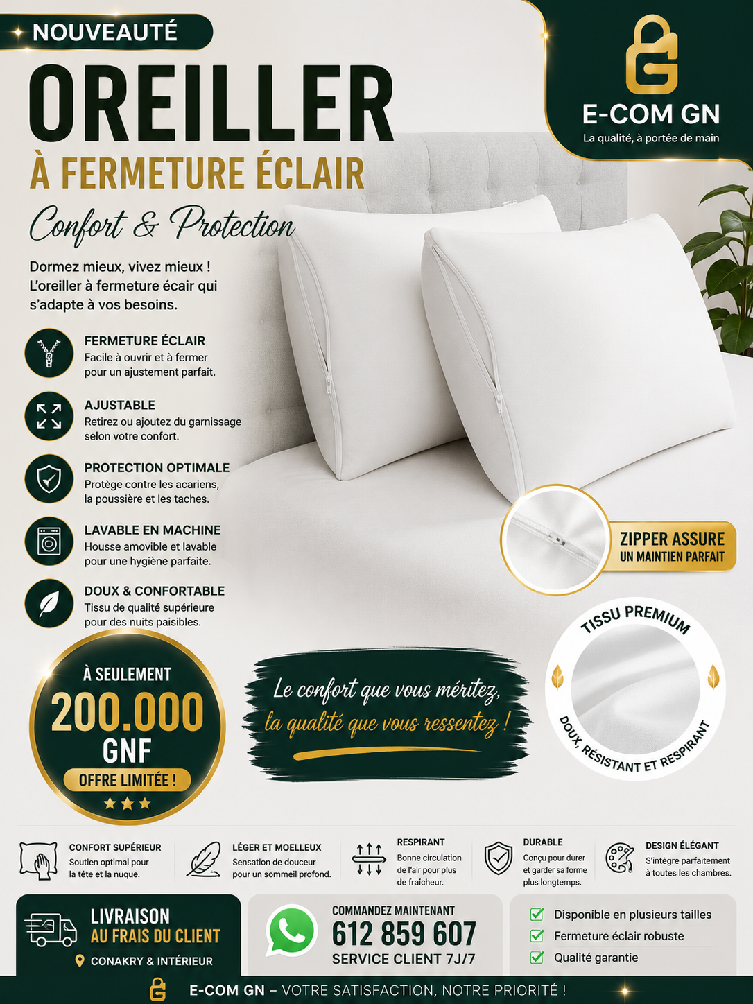 Oreillers Gonflables ( une paire)